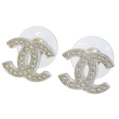 シャネル CHANEL ココマーク ピアス ラインストーン シルバー色 A12A 中古 新入荷 CH1007
