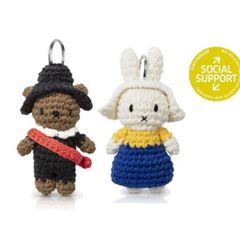 ミッフィーとボリス【あみぐるみジャストダッチ】キーハンガーキーホルダー2点ミルクメイド夜警　miffy boris