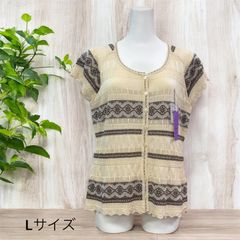 8601【新品】婦人服ミセス 日本製花柄レース チュニック ブラウス 