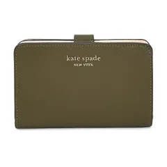 新品 ケイトスペード kate spade 2つ折り財布 コンパクト ウォレット カーキ グリーン