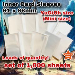【Industry Shaking!】 Mini Size Yu-Gi-Oh! Size 61×88mm Inner Sleeves 1000 Sheets Inner Guard Compatible Card Size: 59×86mm TCG