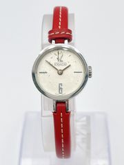 COACH/コーチ　レディース腕時計　クォーツ　6.655.944　シルバー/レザーベルト/レッド　サークル　SH303
