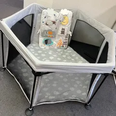 日本育児 洗えてたためるベビーサークル クラウド グレー＆洗えるソフトトイパネル