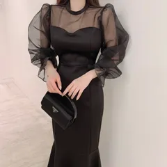2025年最新】袖シフォンマーメイドワンピースの人気アイテム