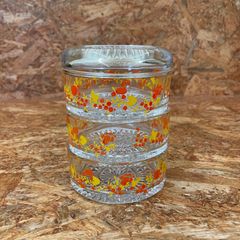 昭和レトロ ガラス キャンディポット 花柄 アンティーク ヴィンテージ ビンテージ VINTAGE