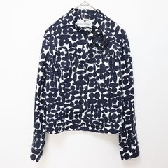 クレージュ courreges ブルゾン ジャケット 薄手 コサージュ付き 総柄 デザインボタン a938812nのサムネイル