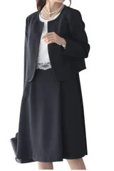 [アウニイ] セレモニースーツ レディース ママ スーツ ジャケット ワンピース セレモニー せれもにーすーつ せれもにー すーつ ママスーツ 入卒スーツ 入卒 スーツママ 母親 入園式 入学式 卒業式 卒園式 入園 入学  [ブラック / 508] [XL]