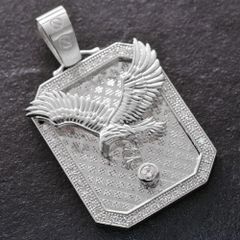 ペンダントトップ メンズ 18金 K18WG ホワイトゴールド ダイヤモンド イーグル 鷹 刻印入り ペンダントヘッド 男性 ネックレスヘッド 鑑別書付き 大きめ シンプル プレゼント ギフト 【人気アイテム】
