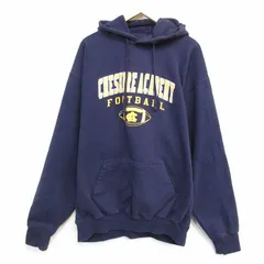 XL/古着 長袖 スウェット パーカー メンズ フットボール 大きいサイズ 紺 ネイビー 25oct03 中古 スエット トレーナー トップス