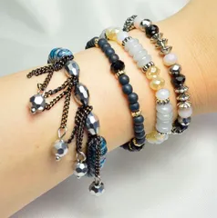 ブレスレット 4点セット レディース バングル 4本 セット きらきら お得