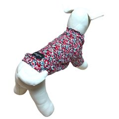【ラグランTシャツ】犬服 リバティプリント リバティファブリック ベッツィアン(赤) ドッグウェア かわいい 花柄 フラワー 日本製