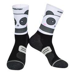 Monton［モントン］サイクリングエアロソックス、自転車用靴下　スポーツソックス［Panda Whiteパンダぱんだ］