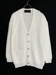 未使用 AKM SKY G V CARDIGAN レースニットカーディガン L BLUE様専用】未使用 AKM L ホワイト SKY G V CARDIGAN レース