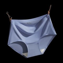 シームレス ショーツ ブルーグレー青 綿3L下着レディース女性用 無地柔らか食い込まないお尻ひびかないラインが出ない 締め付けない かわいいナイロン生地 極薄セクシーパンティー綿100%コットンサテン光沢ツルツルMLXLXXL大きいサイズ★4