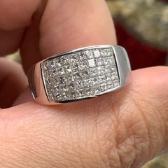 K18 パヴェダイヤ　リング　1ct 7.3g プリンセスカット