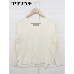 ◇ A day in the life UNITED ARROWS Vネック ハイゲージ ニット 長袖 セーター アイボリー系 レディース 【中古】 【1105210018933】