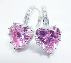 ピンク ハート型 リングピアス 高品質キュービックジルコニア 新品