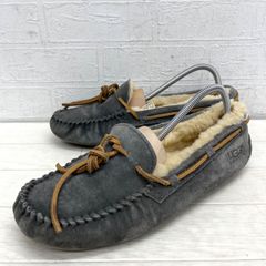 UGGグレー ムートン デッキシューズ 174◎ ① UGG デッキシューズ ムートン グレー メンズ25.0