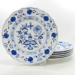 マイセン プレート■ブルーオニオン ディナープレート 28cm 洋食器 特大 皿 6枚セット 1級品 Meissen