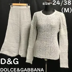 D&G/DOLCE&GABBANA★薄手セーター&フレアスカート/上下セットアップ/春夏【24-38/M程度/ライトグレー】透け感/スーツ/フォーマル◆cBH652<sale>