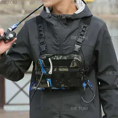 メンズカモフラージュフィッシングベストバッグ チェストバッグ ユーティリティギア ウエストパック 登山 アウトドア キャンプ ハイキング EDC ハンティング