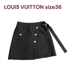 ● ルイヴィトン　ゴールドロゴボタンが上品可愛い　ミニスカート　36　M4I369