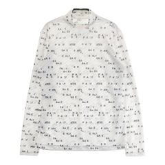 サイズ：2 PEARLY GATES パーリーゲイツ  ハイネック長袖インナーTシャツ ロゴ総柄 ホワイト系 [240101496266] ゴルフウェア レディース ストスト PEARLY GATES パーリーゲイツ ハイネック 長袖 インナー Tシャツ