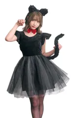 【人気商品】ハロウィン コスプレ プティシャノワール 黒猫 クリアストーン(Clearstone) レディース ブラック