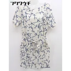 ◇ ◎ DRESSTERIOR ドレステリア ウエストリボン付き 総柄 半袖 膝丈 ワンピース サイズ38 ベージュ系 レディース  【1109140004806】のサムネイル