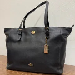 ◎COACH コーチ バック トートバック ターンロック レザー ブラック 黒 29086
