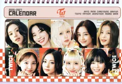 TWICE グッズ 卓上 カレンダー 2026~2027年 (2年分) + ステッカーセット K-POP