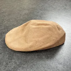 O1 USA製 NEW YORK HAT CO. ニューヨークハット 本革 レザーハンチング ベージュ L/XL