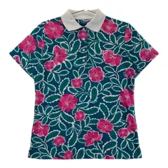 サイズ：1 PEARLY GATES パーリーゲイツ  半袖ポロシャツ ボタニカル柄 グリーン系 [240101379542]# ゴルフウェア レディース ストスト