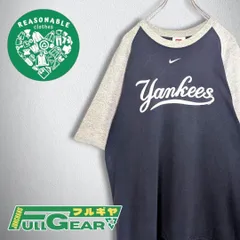 US古着　ラグランスリーブ　ナイキ　ヤンキース　Tシャツ　メンズ　XLサイズ相当