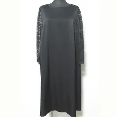 美品 23区 APPLAUDIR アプロディール レーススリーブワンピース OPWWGA0722 大きいサイズ 44 ブラック レディース 古着 中古 USED