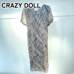 ★希少品★ クレイジードール CRAZY DOLL ★インド綿の裏地が快適なレトロエスニックワンピース★ 総柄エスニックワンピース 【M】