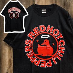 バンド Tシャツ レッドホットチリペッパーズ レッチリ アヒル ロゴ 黒 tee ティーシャツ ミュージック ロック ツアー ライブ デザイン 派手 奇抜 古着 ビンテージ 2502 2980 p10