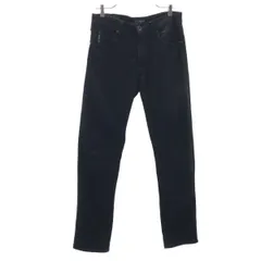 ARMANI JEANS アルマーニジーンズ ストライプ柄 コンフォートフィット ロングパンツ W32 ブラック モールスキン メンズ 古着のサムネイル