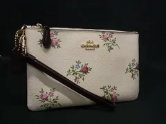 COACH コーチ 22835 PVC フラワー 花柄 ポーチ マルチケース 小物入れ レディース アイボリー系 DI4147