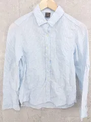 ◇ URBAN RESEARCH DOORS アーバン リサーチ ドアーズ リネン100% ストライプ 長袖 シャツ ONE ブルー ホワイト *  【1002800020362】