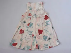 クロエ チルドレン chloe children マメール アウトレット 子供服 女の子 2歳 約 90cm ベビー服 ワンピース ノースリーブ ベージュ 花柄 ボタニカル 春 夏 ★4 ガールズ キッズ ベビー 【中古】 ユーズド リサイクル