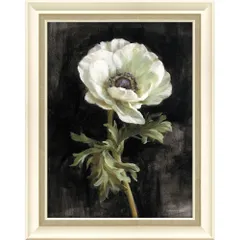 絵画 ダンフイ ナイ「アネモネ ブラック」 花 フラワー おしゃれ インテリア 植物画 ギフト 額付き 壁掛け 額入り アートフレーム リビング 玄関 店舗 Lサイズ