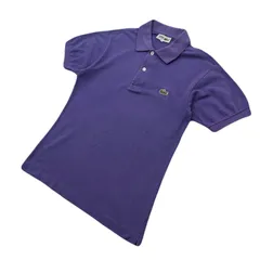 ラコステ ポロシャツ 半袖 鹿の子 メンズ 2 S相当 パープル 紫 【 シンプル 定番 ヘビロテ 】LACOSTE ●ED315