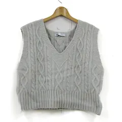 ザラ ニットベスト ジャケット ウール混 ストレッチ アウター レディース Mサイズ グレー系 ZARA 【中古】