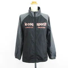 ルコックスポルティフ le coq sportif ジャンパー ブルゾン ウィンドブレーカー 長袖 ジップアップ ロゴ 裏メッシュ L ブラック×グレー スポーツウェア ※EKM