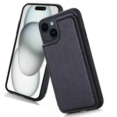 【人気商品】オシャレ カード収納 カード収納 カバー 背面（ブラック）アイフォン15 手帳型ケース 本革 6.1インチ 型 手帳 iPhone iPhone カードケース 15 15 耐衝撃 6.1 6.1 スマホケース inch inch 対応 黒 手帳型