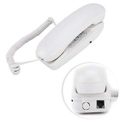 【中古】ウォールマウント固定電話 ASHATAコード付き電話 ウォールデスクコンパクト電話 ホームオフィスホテルのコールミュート/フラッシュ機能付き 固定電話 アナログ電話(ホワイト)
