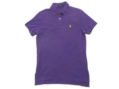 Ralph Lauren ワンポイントロゴ刺繍ポロシャツ M 紫 USA古着 ラルフローレン