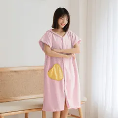 ☆ ピンク ☆ 半袖 ☆ バスローブ pkds172 バスローブ レディース ルームウェア ナイトウェア 部屋着 ガウン ポンチョ タオル地 速乾 吸水 可愛い かわいい カワイイ 大人 おとな 柔らかい やわらかい ワンオペ 授乳 長袖 長そで 半袖 半そで
