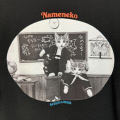 NAMENEKO なめ猫 半袖tシャツ グラフィックtシャツ アニマルプリント フォトT ブラック Mサイズ メンズ 古着 ストリート ナード系 昭和レトロ